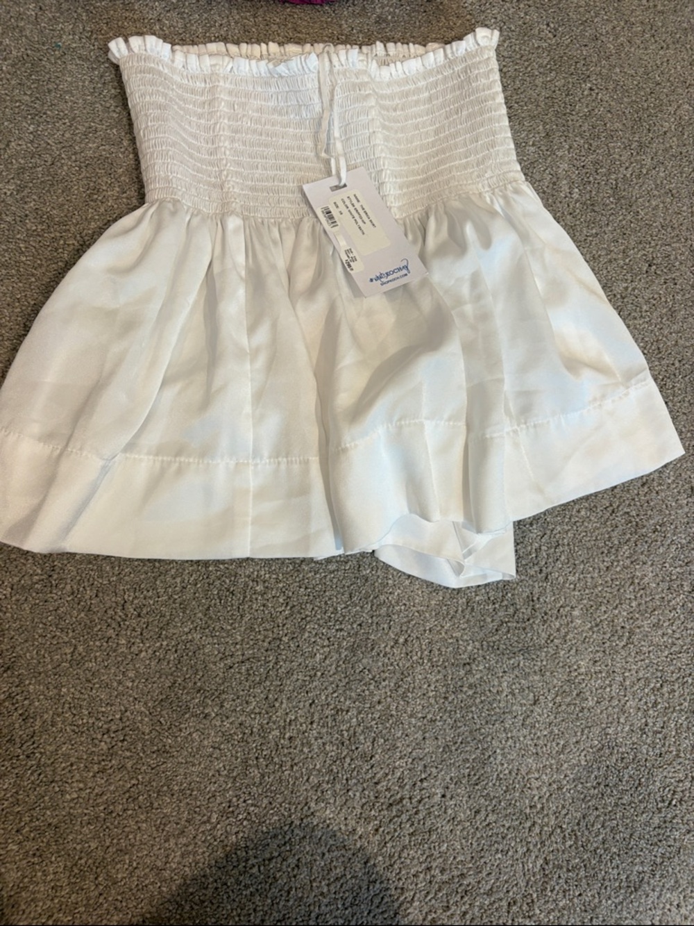 Koch Girls White Smocked Strapless Dress